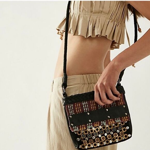 NWT  Free People woven leather
Bind embellished square crossbody bag $98 - Picture 9 of 12